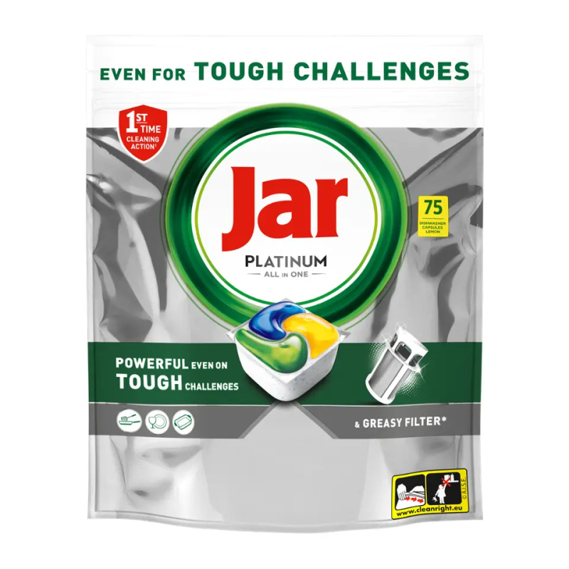 JAR Tablety do myčky Platinum All-in-One Yellow 75 ks
