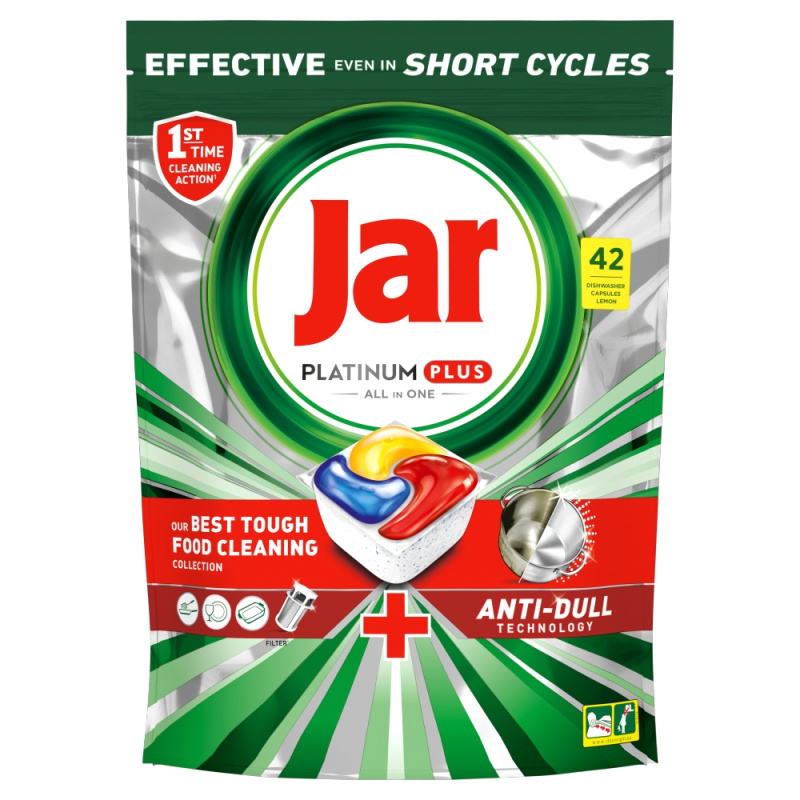 JAR Tablety do myčky Platinum Plus All-in-One Yellow 42 ks