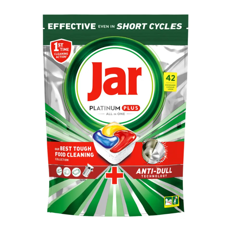 JAR Tablety do myčky Platinum Plus All-in-One Yellow 42 ks
