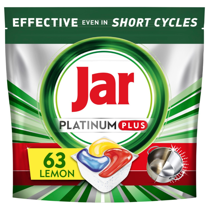 JAR Tablety do myčky Platinum Plus All-in-One Yellow 63 ks