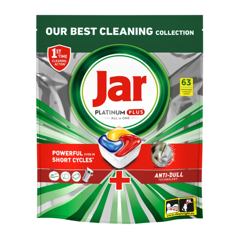 JAR Tablety do myčky Platinum Plus All-in-One Yellow 63 ks
