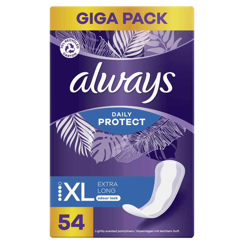 Always Daily Protect Extra Long slipové vložky s parfemací 54 ks
