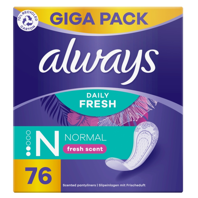Always Daily Fresh Normal slipové vložky s parfemací 76 ks