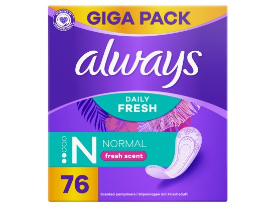 Always Daily Fresh Normal slipové vložky s parfemací 76 ks