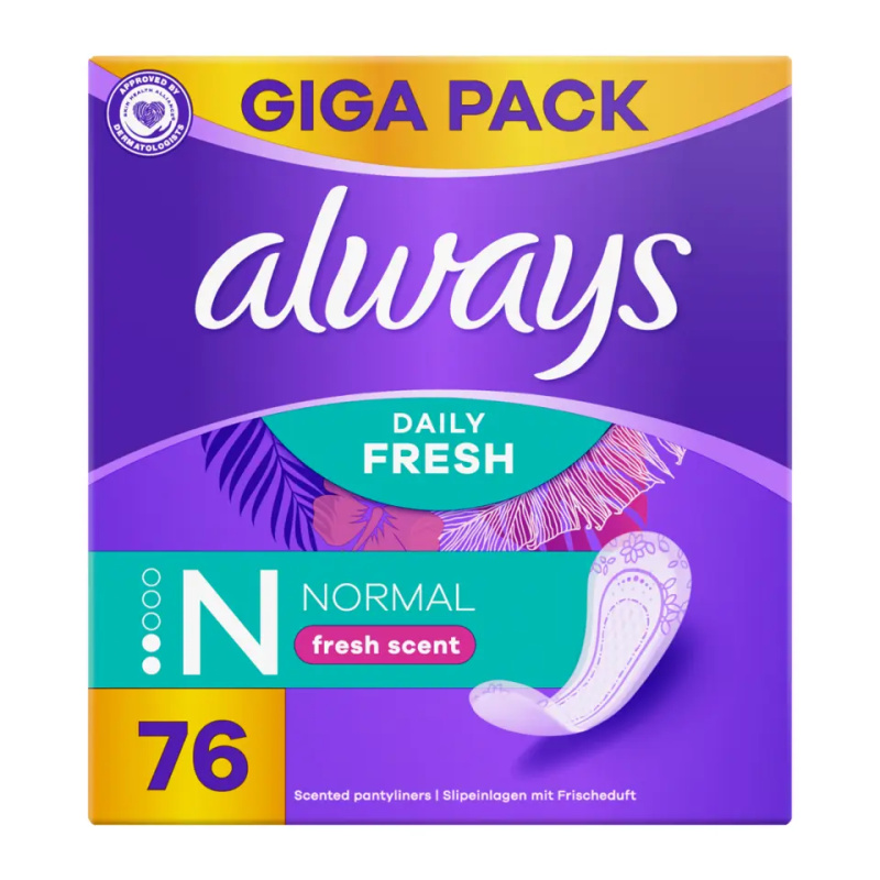 Always Daily Fresh Normal slipové vložky s parfemací 76 ks