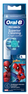 Oral B PRO Kids 3+ náhradní hlavice pro zubní kartáček pro děti Spiderman 4 ks