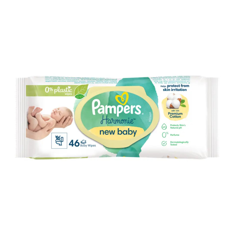 Pampers Harmonie New Baby Dětské vlhčené ubrousky 46 ks