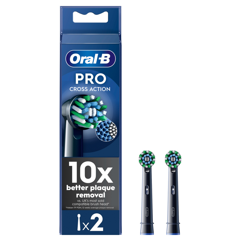 Oral-B Pro Cross Action Black Kartáčkové Hlavy, 2 ks
