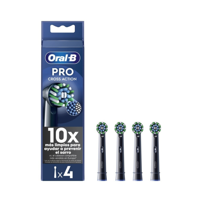 Oral B PRO Cross Action náhradní hlavice pro zubní kartáček Black 4 ks