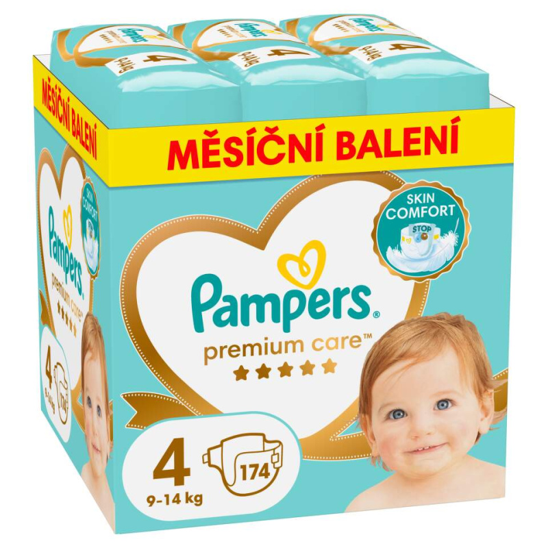 PAMPERS Premium Care monthly velikost 4 plenky 9-14kg 174 ks