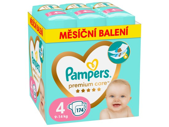 PAMPERS Premium Care monthly velikost 4 plenky 9-14kg 174 ks