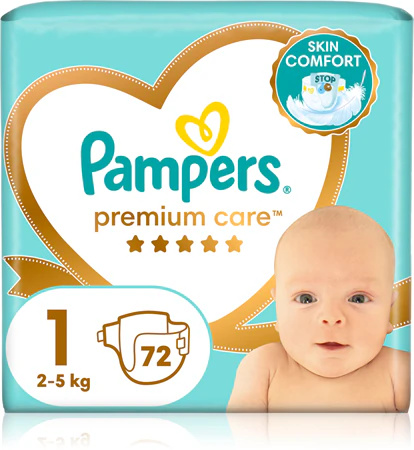 Pampers Premium Care Size 1 jednorázové pleny 2-5 kg 72 ks