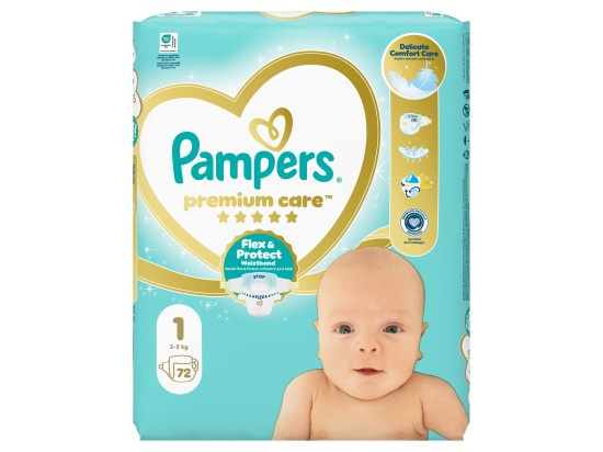 Pampers Premium Care Size 1 jednorázové pleny 2-5 kg 72 ks