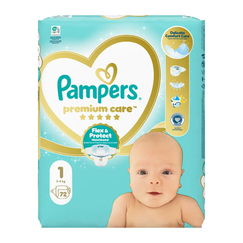Pampers Premium Care Size 1 jednorázové pleny 2-5 kg 72 ks