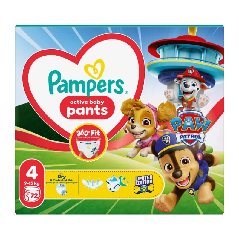 Pampers Pants Paw Patrol Size 4 jednorázové plenkové kalhotky 9-15 kg 72 ks