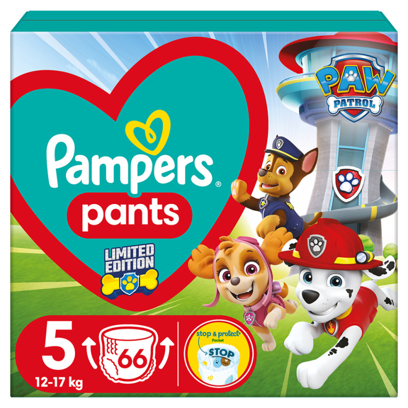 Pampers Pants Paw Patrol Size 5 jednorázové plenkové kalhotky 12-17 kg 66 ks