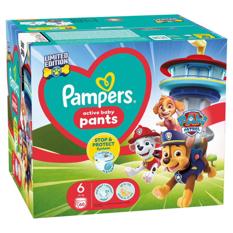 Pampers Active Baby Tlapková patrola plenkové kalhotky 6 (13–19 kg)