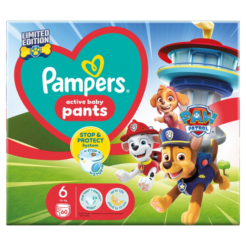 Pampers Pants Paw Patrol Size 6 jednorázové plenkové kalhotky 14-19 kg 60 ks