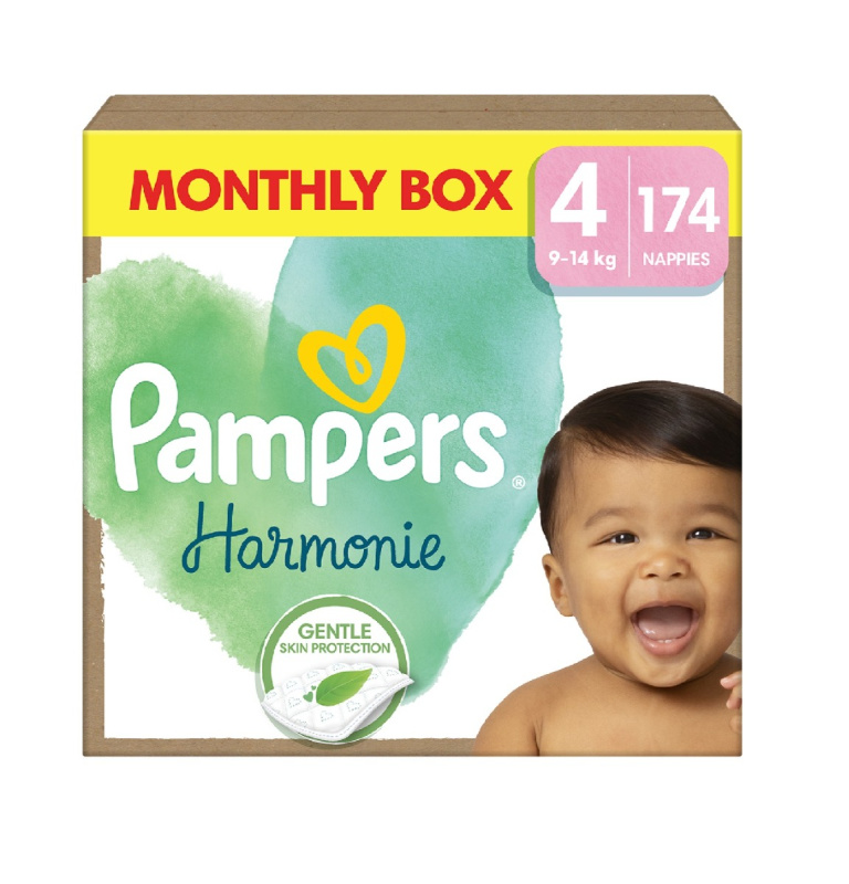 Pampers Harmonie Baby dětské plenky velikost 4 (9–14 kg)