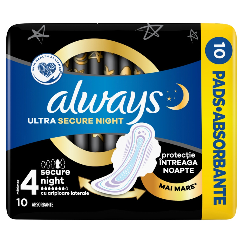 ALWAYS Hygienické vložky Secure Night S4 10 kusů