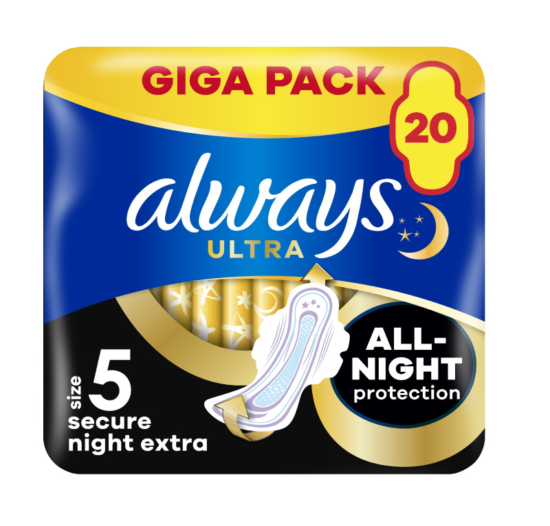 Always Ultra Secure Night Extra vložky 20 ks