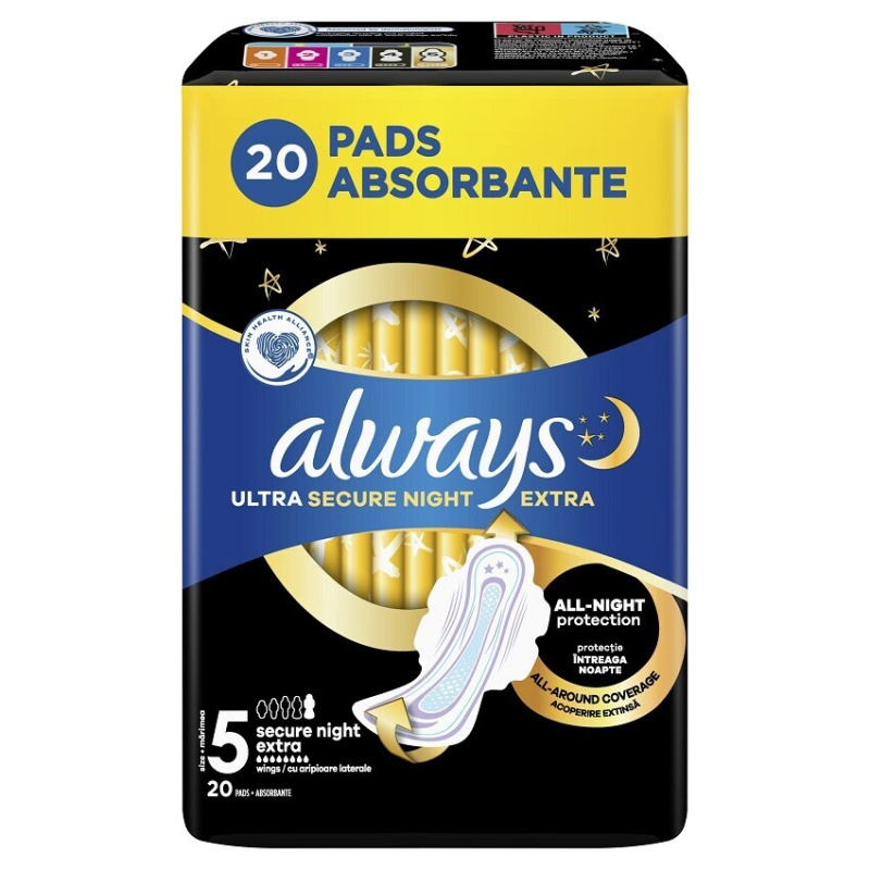 Always Ultra Secure Night Extra vložky 20 ks
