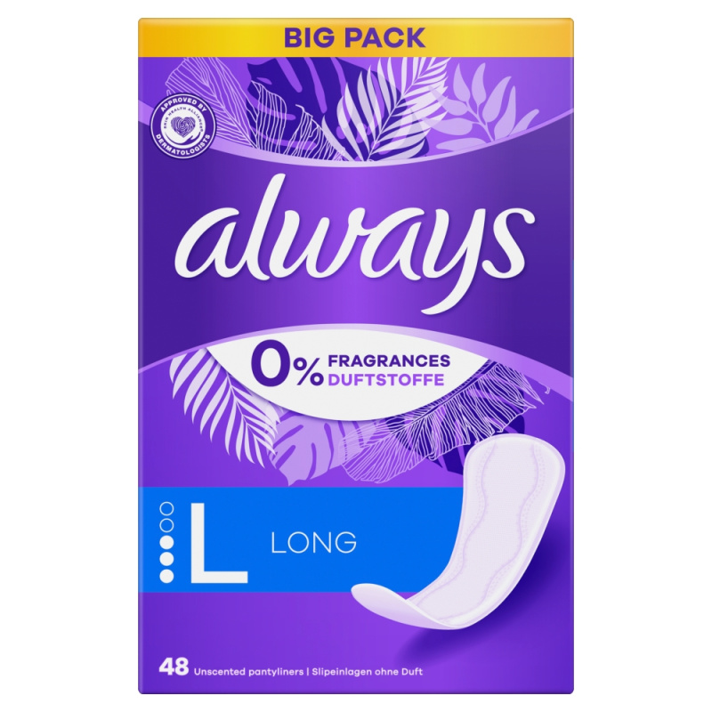 Always Daily Protect Long slipové vložky bez parfemace 48 ks