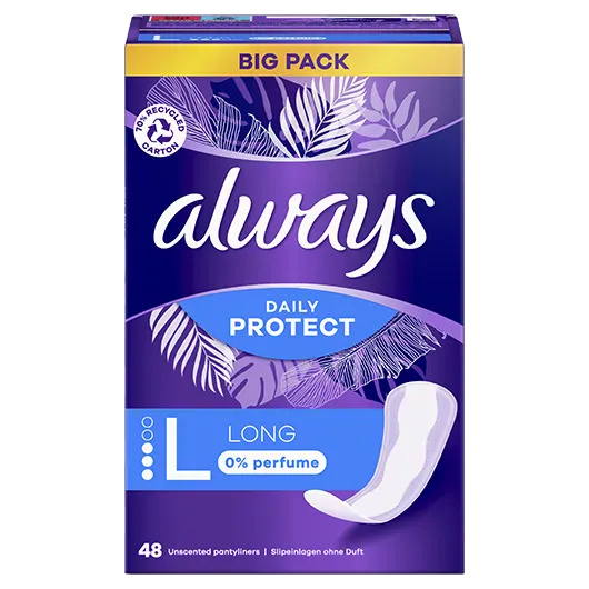 Always Daily Protect Long slipové vložky bez parfemace 48 ks