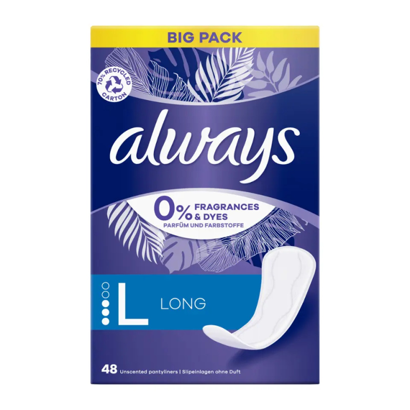 Always Daily Protect Long slipové vložky bez parfemace 48 ks
