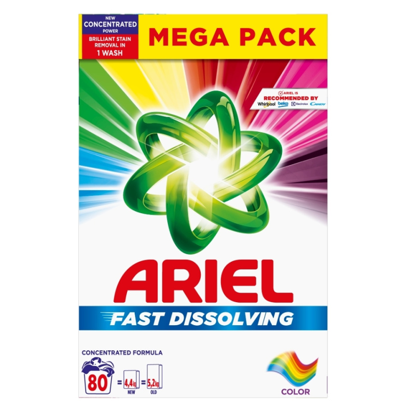Prášek na praní Ariel - color, 80 dávek