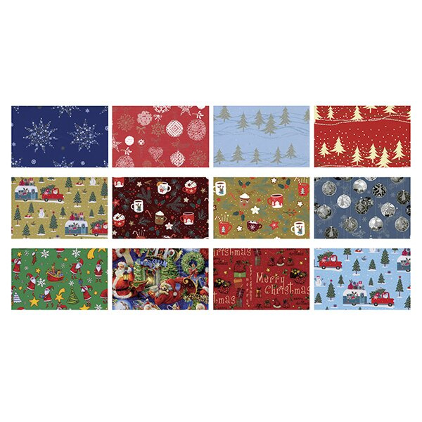 Dárkový balicí papír Atmosfera di Natale 2 x 0,7 m, mix motivů