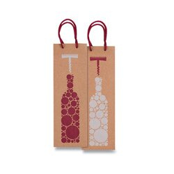 Dárková taška Bottiglia Kraft 120 x 90 x 370 mm, na lahev