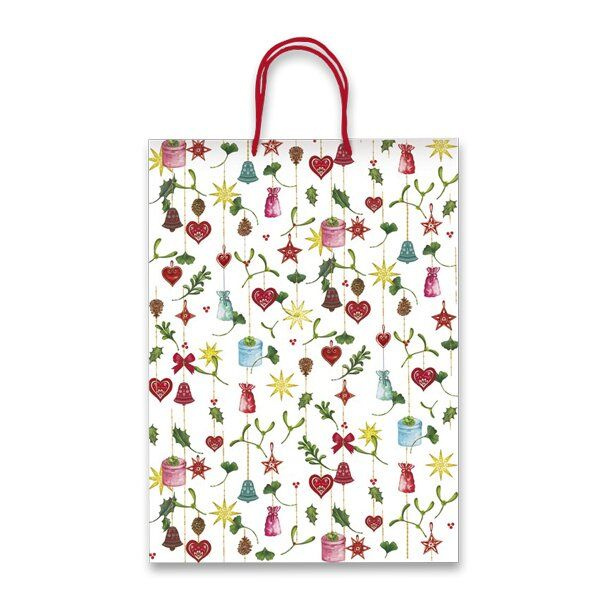 Dárková papírová taška Christmas Decorations 205 x 115 x 260 mm