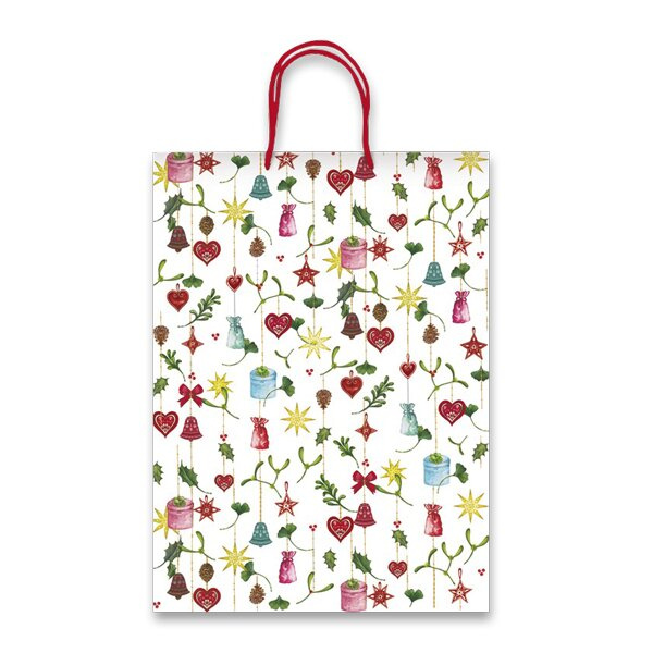 Dárková papírová taška Christmas Decorations 205 x 115 x 260 mm