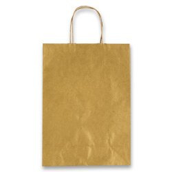 Dárková taška Allegra 220 x 100 x 270 mm, velikost S zlatá