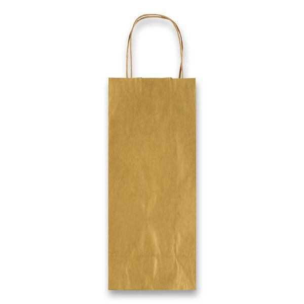 Dárková taška Allegra 140 x 85 x 390 mm, na lahev zlatá