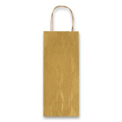 Dárková taška Allegra 140 x 85 x 390 mm, na lahev zlatá