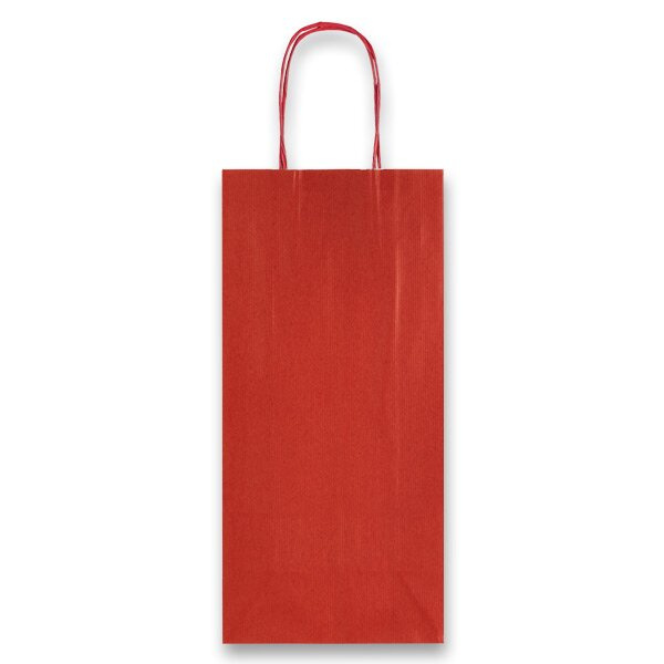 Dárková taška Allegra 140 x 85 x 390 mm, na lahev rubínová