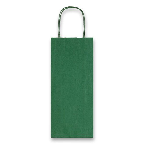 Dárková taška Allegra 140 x 85 x 390 mm, na lahev zelená