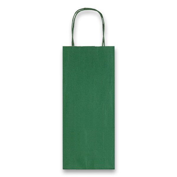 Dárková taška Allegra 140 x 85 x 390 mm, na lahev zelená