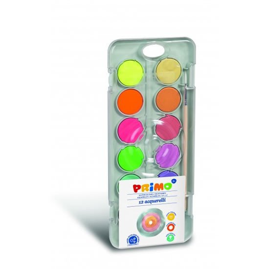 PRIMO vodové barvy 8 barev metalické + 4ks fluo odstíny + štětec RICO.CZ s.r.o.