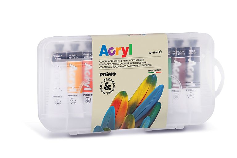 Akrylové barvy PRIMO - sada 10 × 18 ml