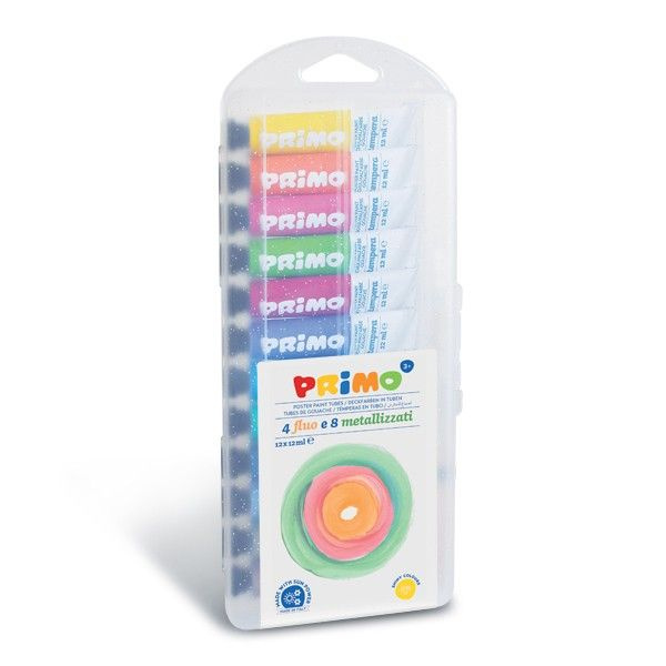 PRIMO temperové barvy metalické + fluo 12 x 12 ml RICO.CZ s.r.o.