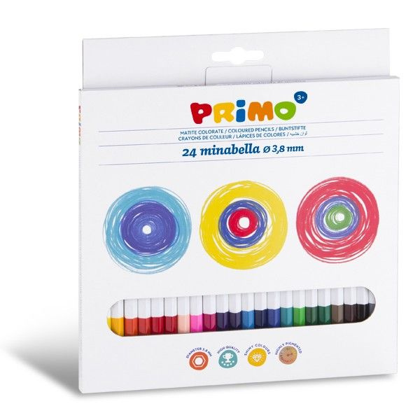 Pastelky PRIMO MINABELLA, tuha průměr 3,8 mm, 24 ks