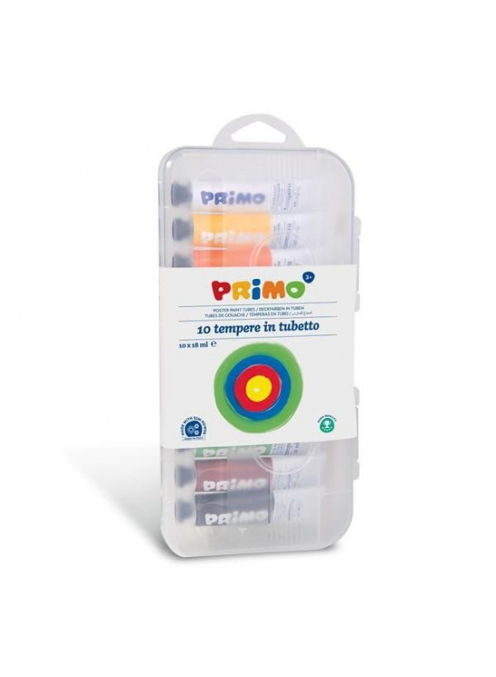 Temperové barvy PRIMO, sada 10 x 18ml + štětec v plastovém pouzdru RICO.CZ s.r.o.