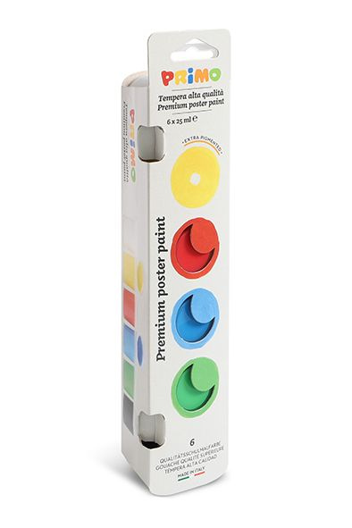 Primo Barvy temperové  6 × 25 ml, v kelímkách