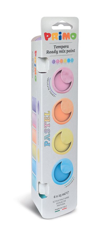 Temperové barvy PRIMO PASTEL, kelímky, 6 x 25ml