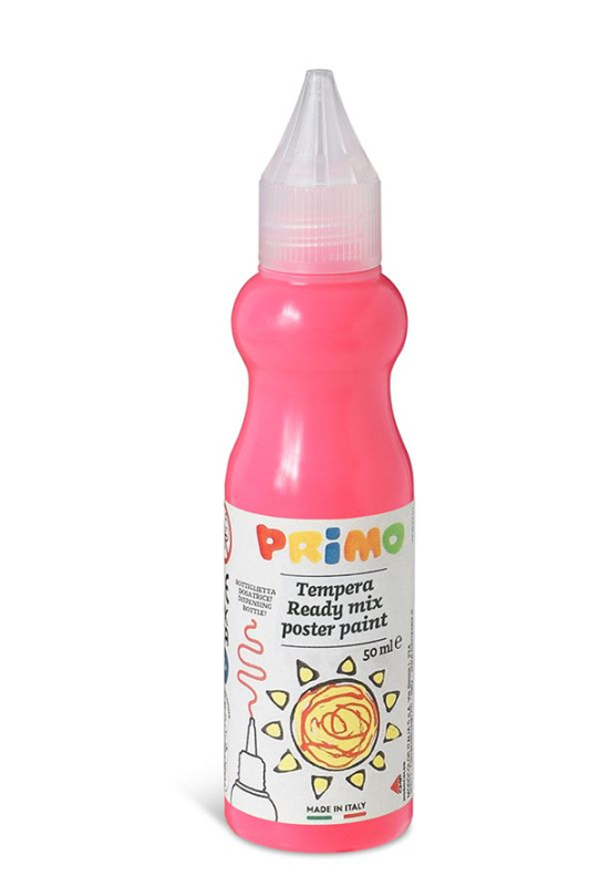 Temperová barva 3D PRIMO FLUO, 50 ml, lahvička s tenkým hrotem, růžová