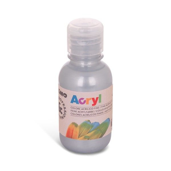 Akrylová barva PRIMO, 125 ml, stříbrná
