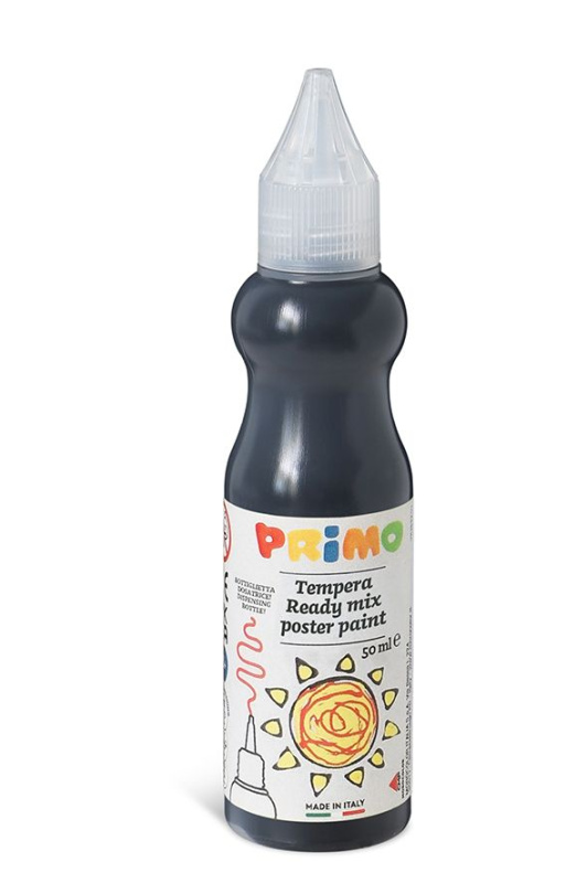 Temperová barva 3D PRIMO, 50 ml, lahvička s tenkým hrotem, černá